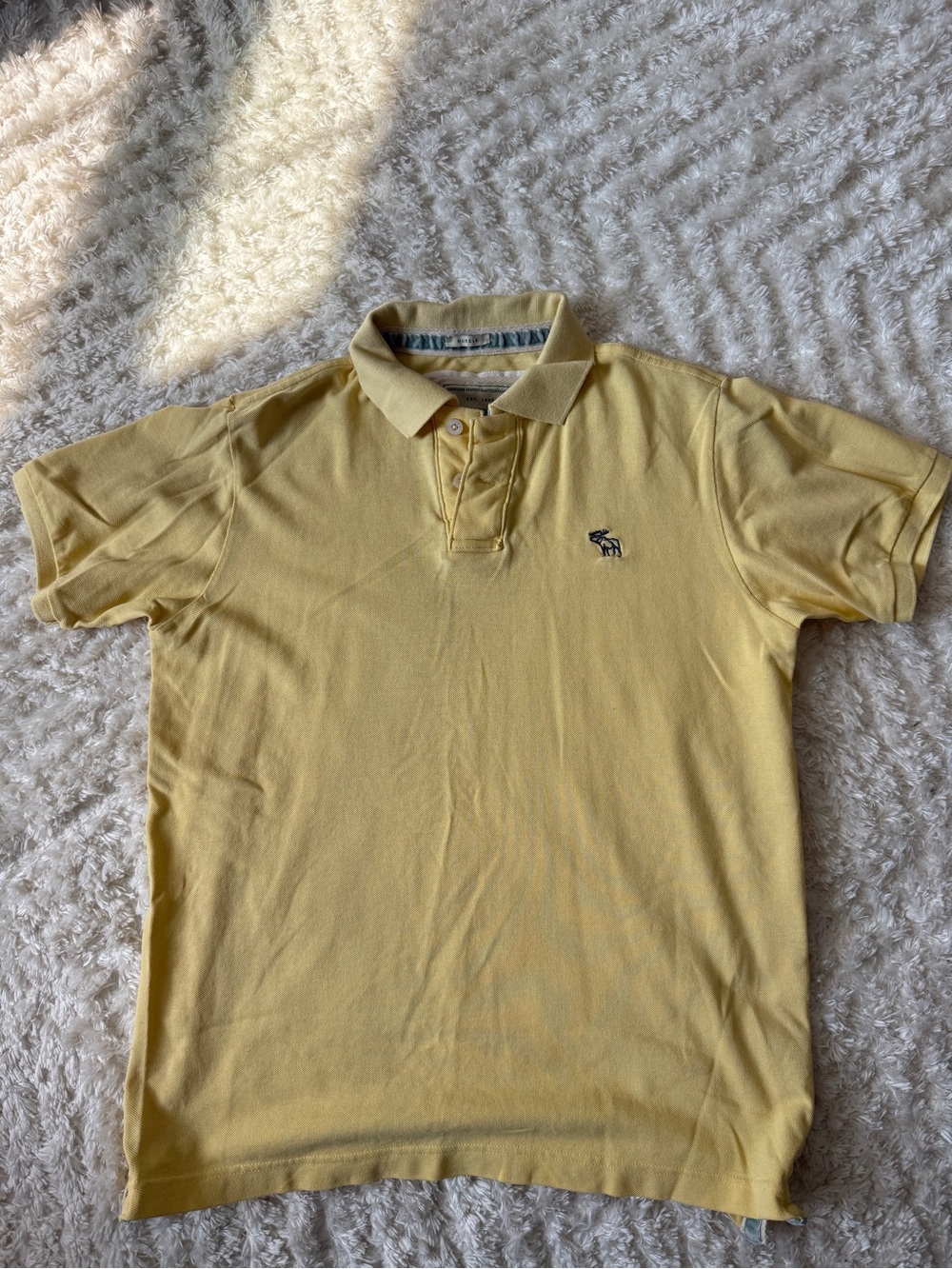 Abercrombie & Fitch VintageMen's Yellow Polo Shirt - Classic Short Sleeve Sz L